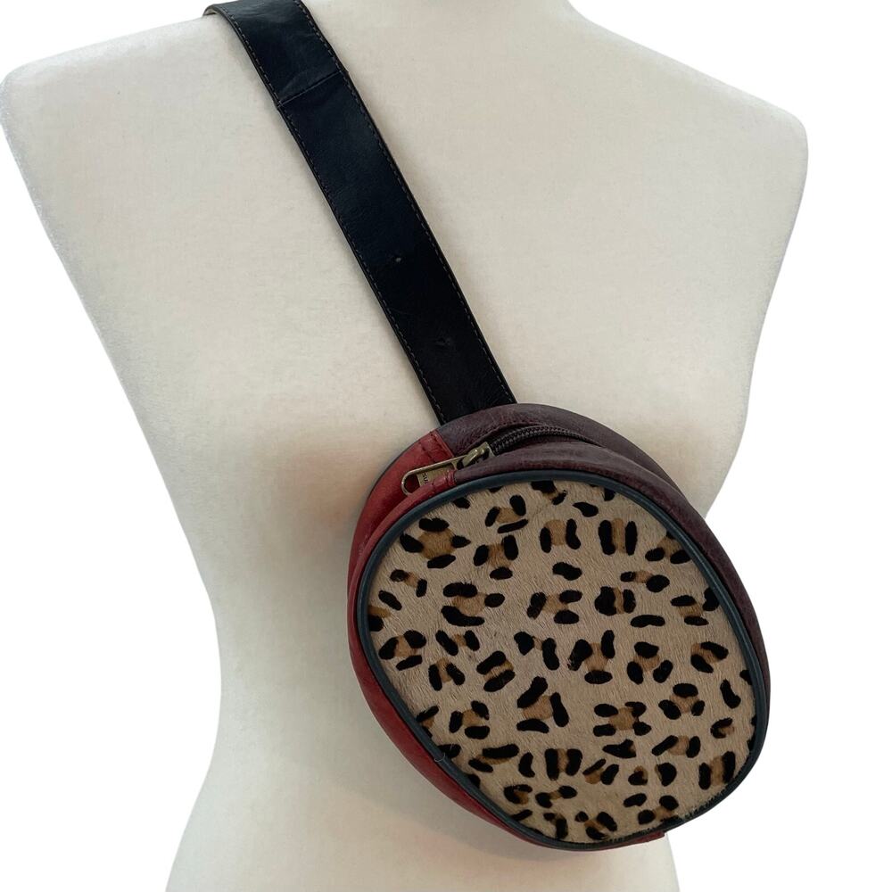 Soruka Recycled Leather Belt Bag Leopard Calf Hair